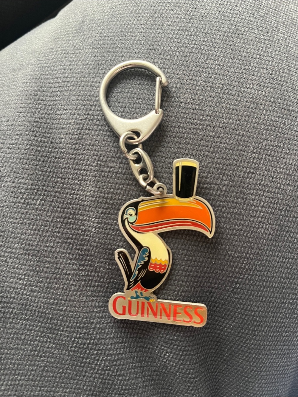 Guinness Toucan Enamel Key & Card Holder — Black, Orange, Yellow
